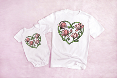 Blossom Heart Flower Graphic Colour Floral Wreath Clipart Product Image 3