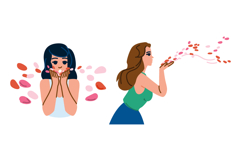 beauty blow flower petals woman vector Product Image 1
