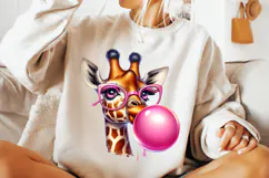 Blowing Bubble Giraffe Png, Cute Giraffe Png, Kids Png Product Image 3