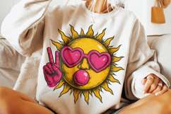 Retro Sun Blowing Bubble PNG, Vintage Summer, Summer Funny Product Image 2