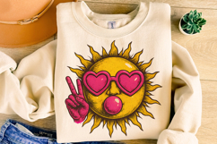 Retro Sun Blowing Bubble PNG, Vintage Summer, Summer Funny Product Image 4