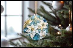 Ponsettia Christmas Round Ornament Sublimation Product Image 2
