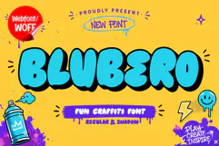 Blubero | Fun Graffiti Webfont | Playful Bubble Display Font Product Image 1