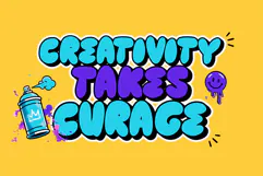 Blubero Fun Graffiti Display Font | Playful Bubble Street Product Image 2