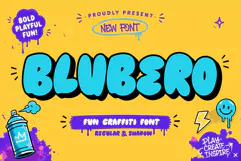 Blubero Fun Graffiti Display Font | Playful Bubble Street Product Image 1