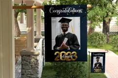 Class of 2023 Blue Graduation Garden Flag PNG Sublimation Product Image 4