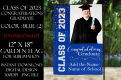 Graduation Garden Flag PNG Sublimation Design, Blue 2023 Product Image 1