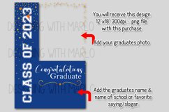 Graduation Garden Flag PNG Sublimation Design, Blue 2023 Product Image 2