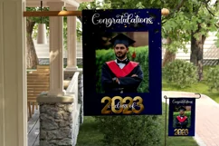 Class of 2023 Blue Graduation Garden Flag PNG Sublimation Product Image 4