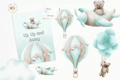 Up Up and Away Watercolor Clipart Png Product Image 2