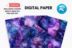 Blue Alcohol Ink Digital Paper, Alcohol Ink Background Product Image 1