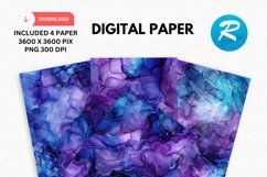 Blue Alcohol Ink Digital Paper, Alcohol Ink Background Product Image 1