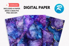 Blue Alcohol Ink Digital Paper, Alcohol Ink Background Product Image 1