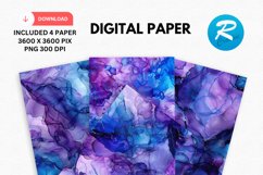 Blue Alcohol Ink Digital Paper, Alcohol Ink Background Product Image 1