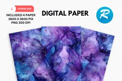 Blue Alcohol Ink Digital Paper, Alcohol Ink Background Product Image 1