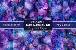Blue Alcohol Ink Digital Paper Bundle Product Image 1