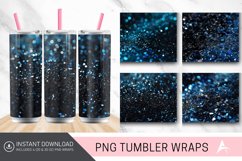 3D Blue and black glitter Tumbler Wrap Product Image 1