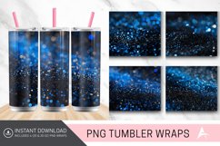 3D Blue and black glitter Tumbler Wrap Product Image 1