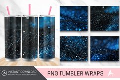 3D Blue and black glitter Tumbler Wrap Product Image 1
