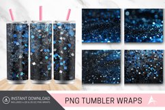 3D Blue and black glitter Tumbler Wrap Product Image 1