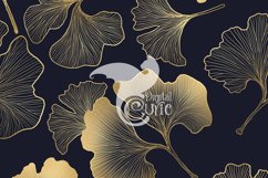 Blue and Gold Ginkgo Digital Paper Product Image 4