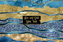 Blue and Gold Glam Tears Clipart Product Image 1