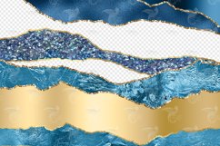 Blue and Gold Glam Tears Clipart Product Image 3