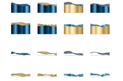 Blue and Gold Glam Tears Clipart Product Image 2