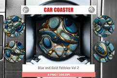 Car Coaster Blue and Gold Pebbles Product Image 1