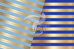 Blue and Gold Stripe Digital Paper Product Image 2