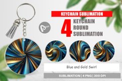 Keychain Blue and Gold Swirl Product Image 1