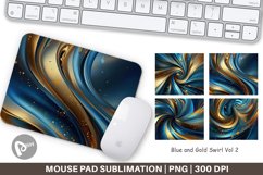 Mouse Pad Blue and Gold Swirl Product Image 1