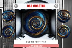Car Coaster Blue and Gold Vortex Product Image 1