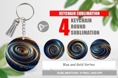 Keychain Blue and Gold Vortex Product Image 1