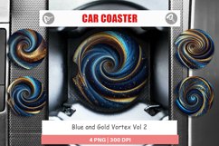 Car Coaster Blue and Gold Vortex Product Image 1