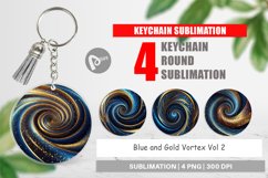 Keychain Blue and Gold Vortex Product Image 1