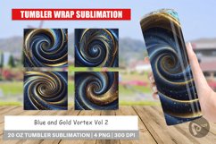Tumbler Wrap Blue and Gold Vortex Product Image 1