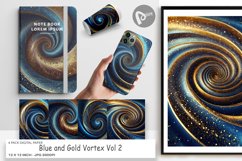 Digital Paper Blue and Gold Vortex Product Image 1