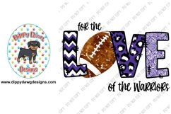 Warriors Football Blue and White Sublimation Design Product Image 1