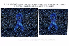 Blue Awareness Ribbon, 20oz Skinny Tumbler Sublimation Product Image 2