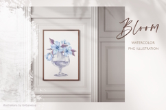 Blue Azure Bloom Watercolor Flower Clipart Product Image 1