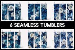 6 Seamless 3D Roses Flowers Tumbler Sublimation Product Image 1
