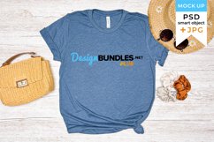 Summer tshirt mockup Woman | Blue bella canvas mockup Product Image 1