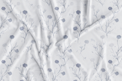 Blue Bird Garden floral blue toile seamless patterns with delicate birds, vintage cages, and subtle florals in elegant blue tones for fabric, textile, and surface design 