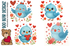 Valentine Blue Bird Clipart Product Image 1