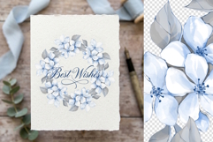 Blue Floral Patterns and Wreath Set Product Image 4