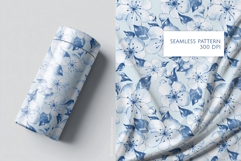 Blue Watercolor Floral Seamless Pattern Product Image 2