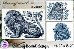 Blue Toile Chinoiserie animal, cutting board design Product Image 1