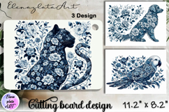 Blue Toile Chinoiserie animal, cutting board design Product Image 1