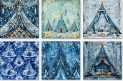 Blue Boho Tent Digital Paper Bundle Product Image 4